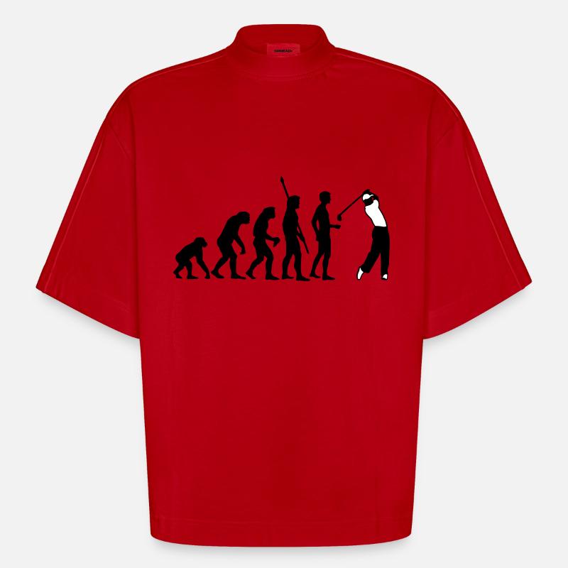 evolution_golf_b_2c - T-shirt bio épais oversize Boxy fabriqué en UE - rouge