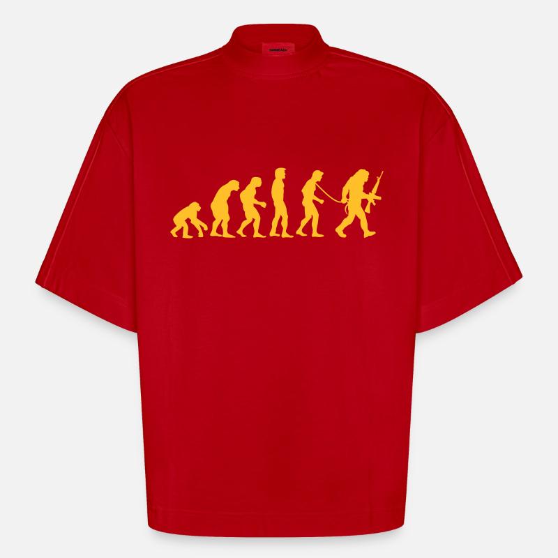 Affen_ (R) évolution - T-shirt bio épais oversize Boxy fabriqué en UE - rouge