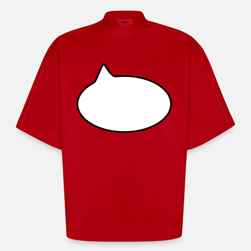 Ballon / / dessin animé / / dire / / déclaration - T-shirt bio épais oversize Boxy fabriqué en UE - rouge