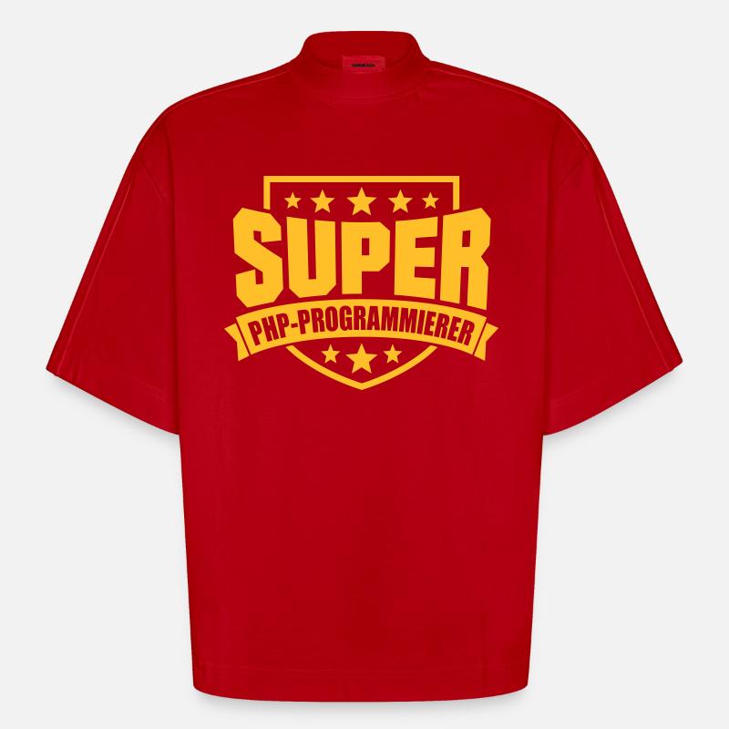 Super PHP-Programmierer - Heavyweight Oversized Organic Boxy T-Shirt Made in EU - Rot