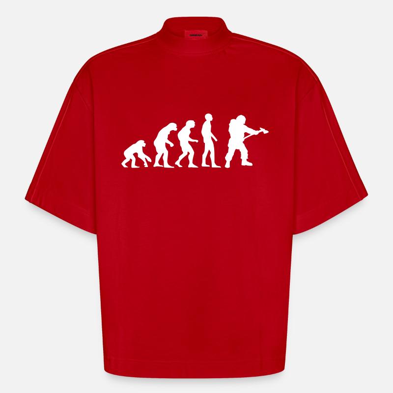 firefighter evolution - Heavyweight Oversized Organic Boxy T-Shirt Made in EU - red