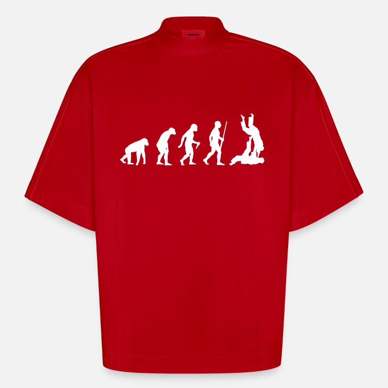 Judo Evolution - Heavyweight Oversized Organic Boxy T-Shirt Made in EU - Rot
