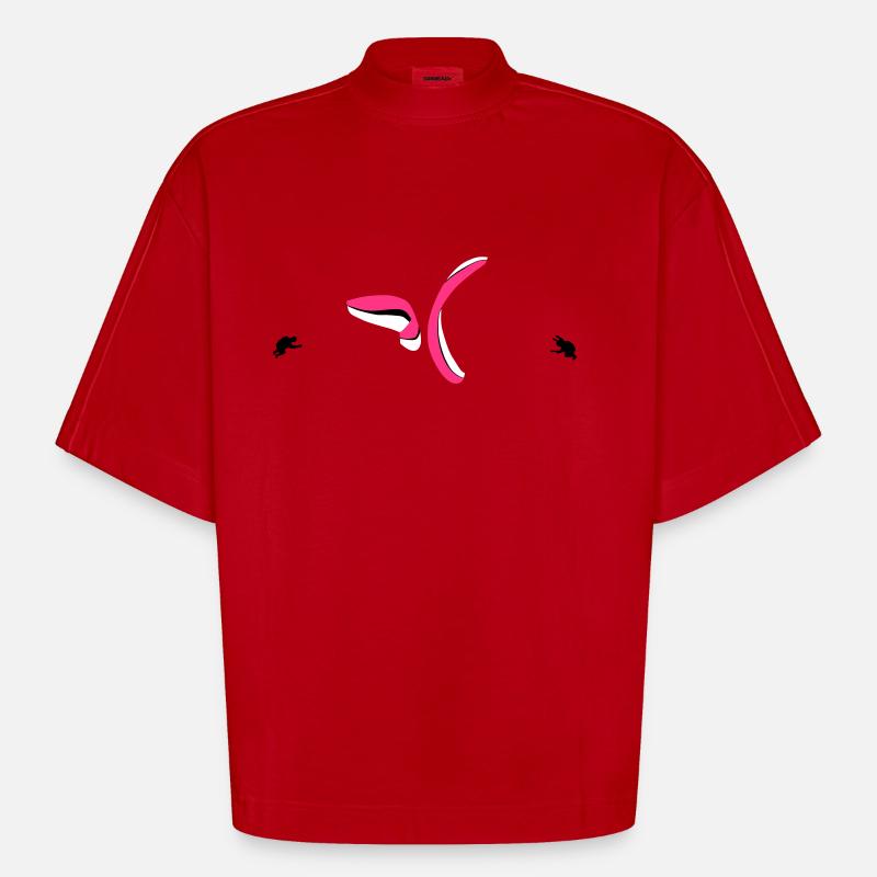 Gleitschirm Synchro Spirale - Heavyweight Oversized Organic Boxy T-Shirt Made in EU - Rot