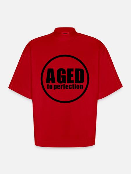 Aged to perfection - Heavyweight Oversized Organic Boxy T-Shirt Made in EU - red