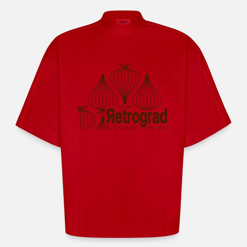 Rétrograde - Oignon - Conception - T-shirt bio épais oversize Boxy fabriqué en UE - rouge
