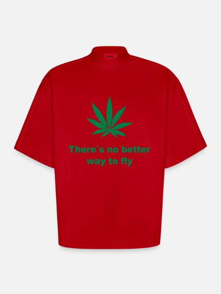 Marihuana - Heavyweight Oversized Organic Boxy T-Shirt Made in EU - red