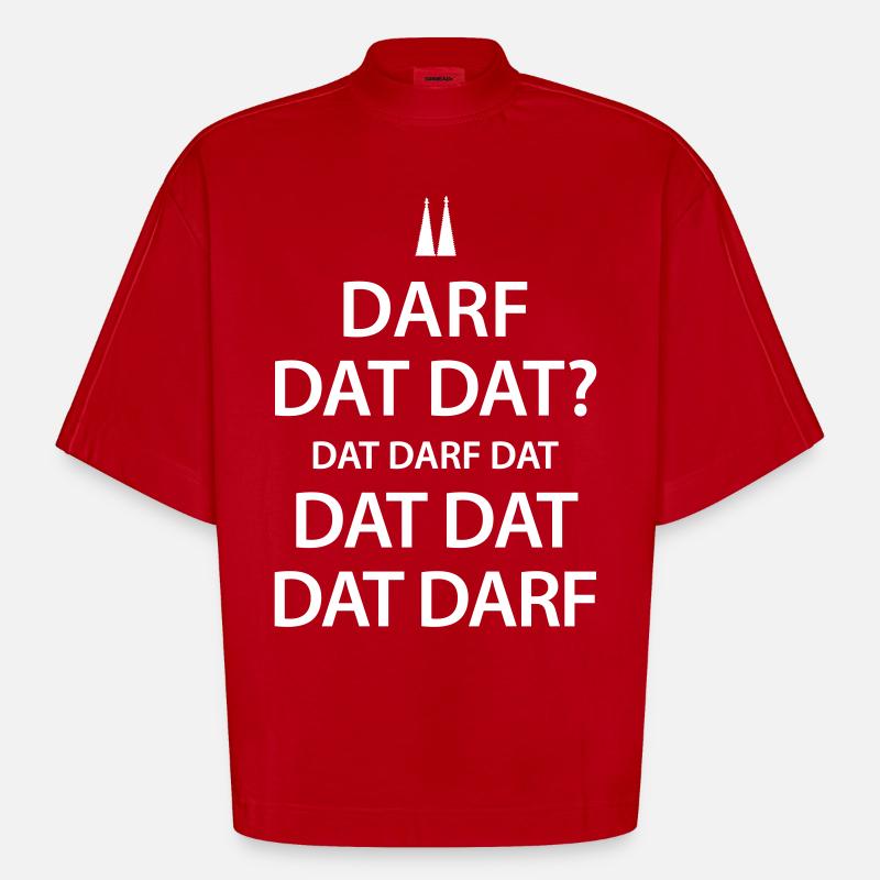 Darf dat dat? - Heavyweight Oversized Organic Boxy T-Shirt Made in EU - Rot