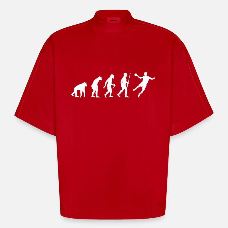 Handball Evolution - Heavyweight Oversized Organic Boxy T-Shirt Made in EU - Rot