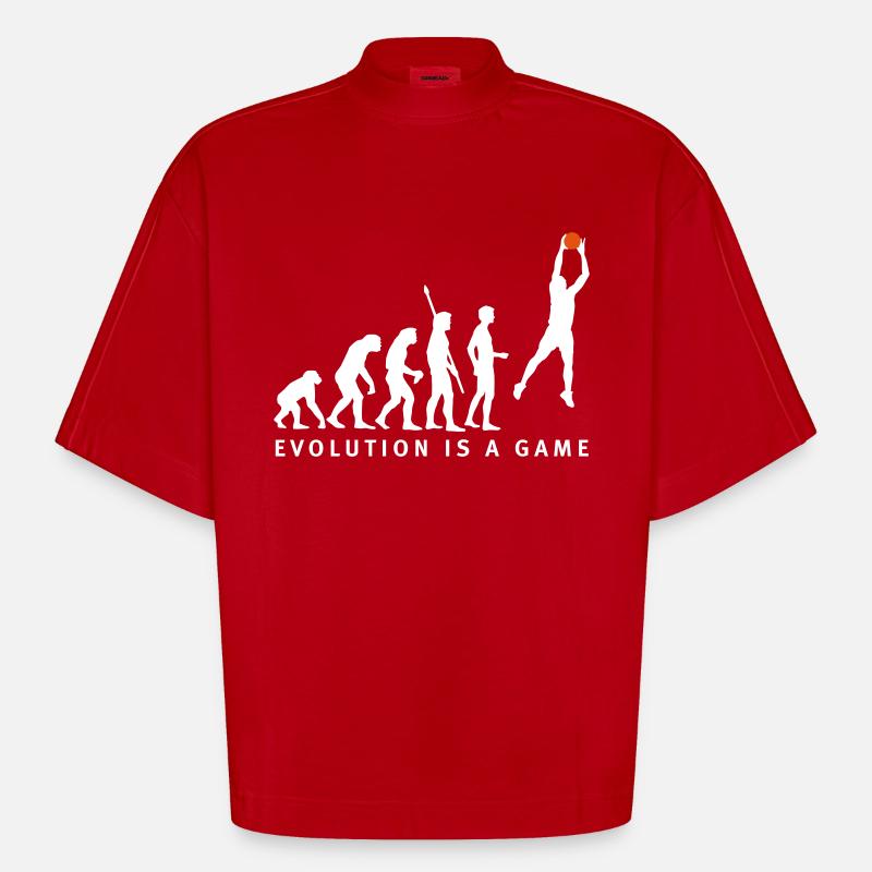 evolution_basketball_062011_b_2c - T-shirt bio épais oversize Boxy fabriqué en UE - rouge