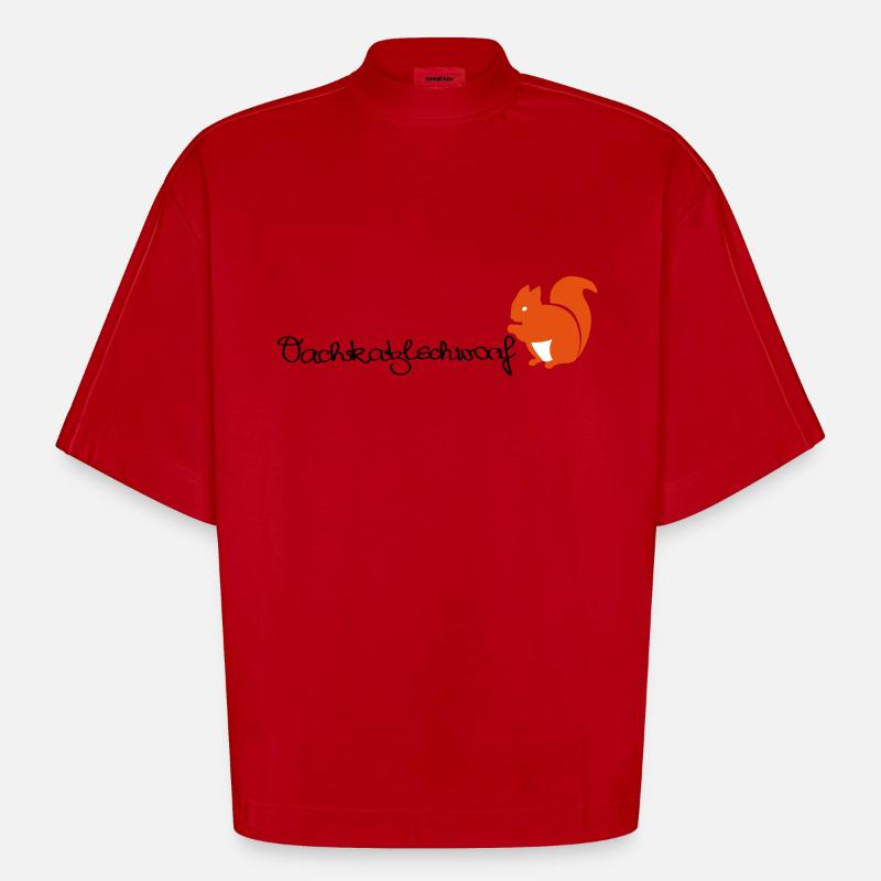 Oachkatzlschwoaf - Eichhörnchen - Eichkätzchen - Heavyweight Oversized Organic Boxy T-Shirt Made in EU - Rot