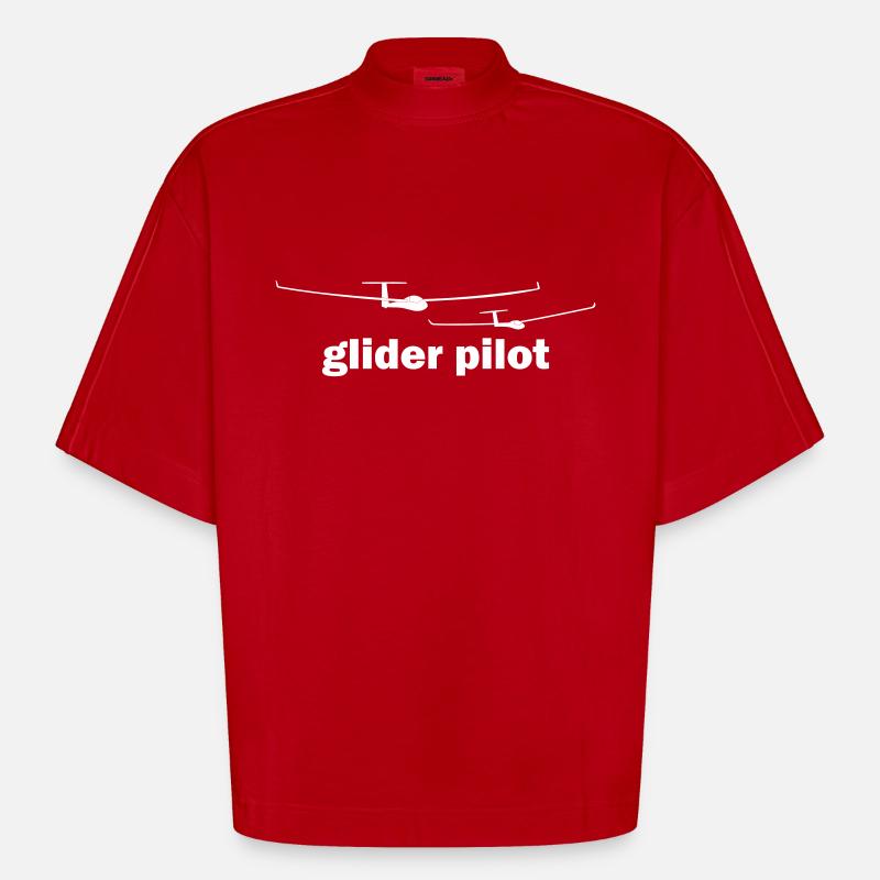 glider pilot - Heavyweight Oversized Organic Boxy T-Shirt Made in EU - Rot