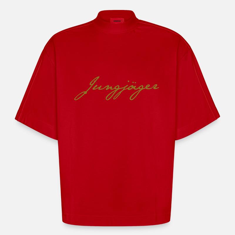 Jung-Jäger - Heavyweight Oversized Organic Boxy T-Shirt Made in EU - Rot