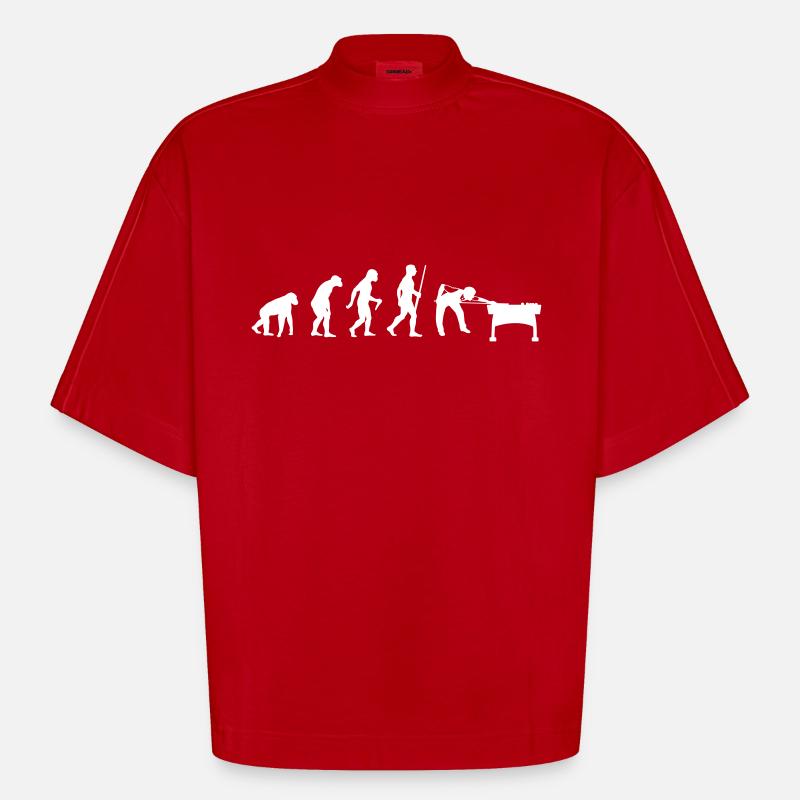 Billiards Evolution - Heavyweight Oversized Organic Boxy T-Shirt Made in EU - Rot