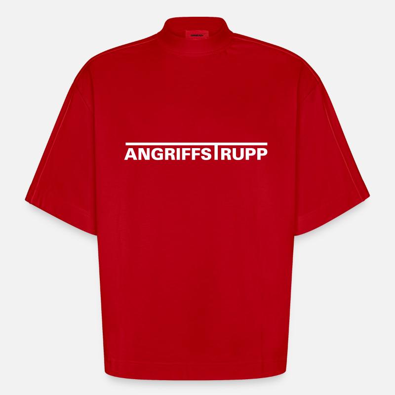 Angriffstrupp - Heavyweight Oversized Organic Boxy T-Shirt Made in EU - Rot