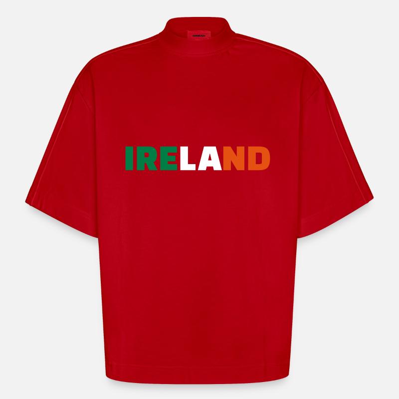Ireland - Heavyweight Oversized Organic Boxy T-Shirt Made in EU - red