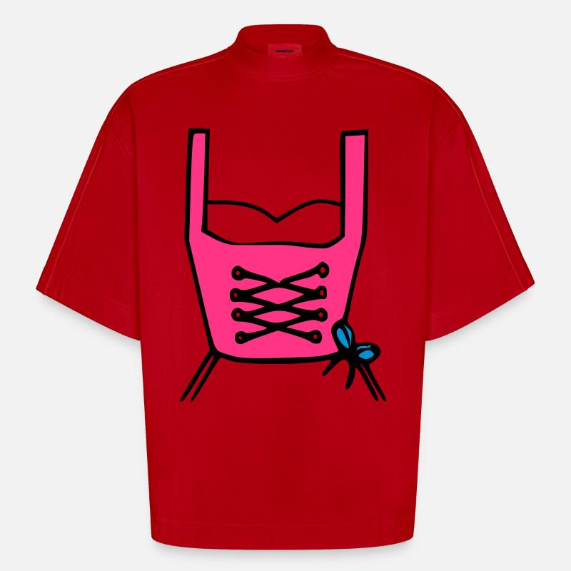 Dirndl - Heavyweight Oversized Organic Boxy T-Shirt Made in EU - Rot
