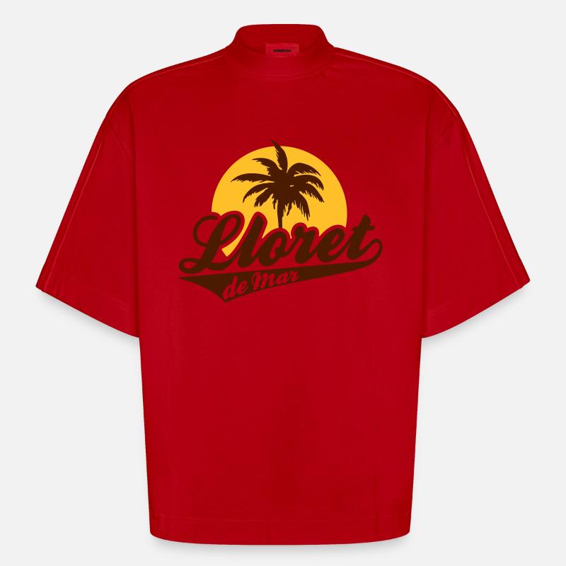 Lloret de Mar - Heavyweight Oversized Organic Boxy T-Shirt Made in EU - Rot