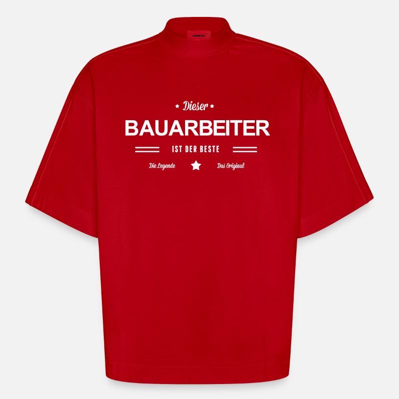 Bester Bauarbeiter - Heavyweight Oversized Organic Boxy T-Shirt Made in EU - Rot