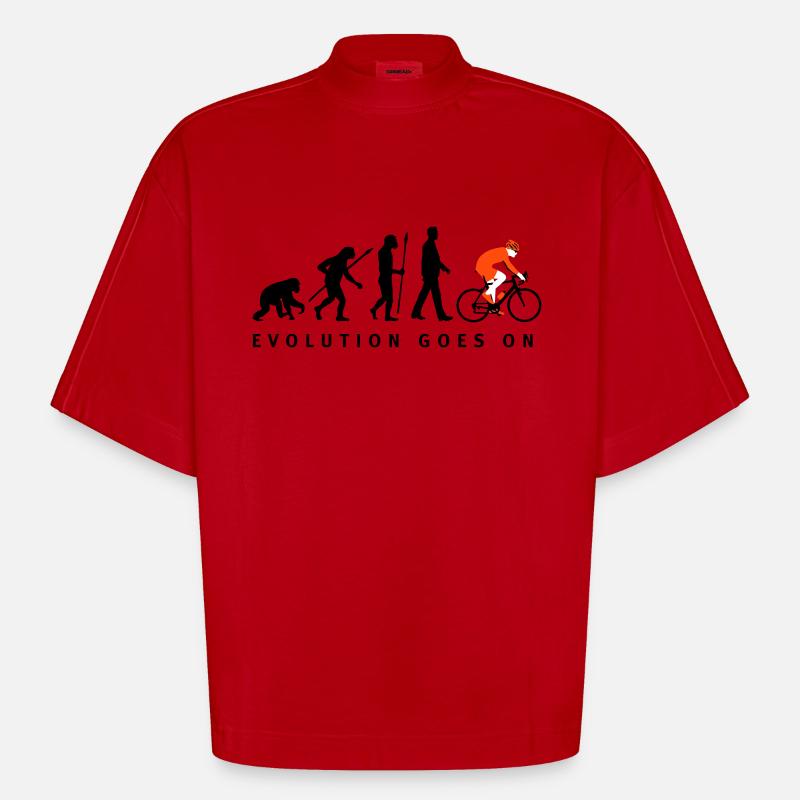 evolution_radfahrer_052012_d_3c - Heavyweight Oversized Organic Boxy T-Shirt Made in EU - red