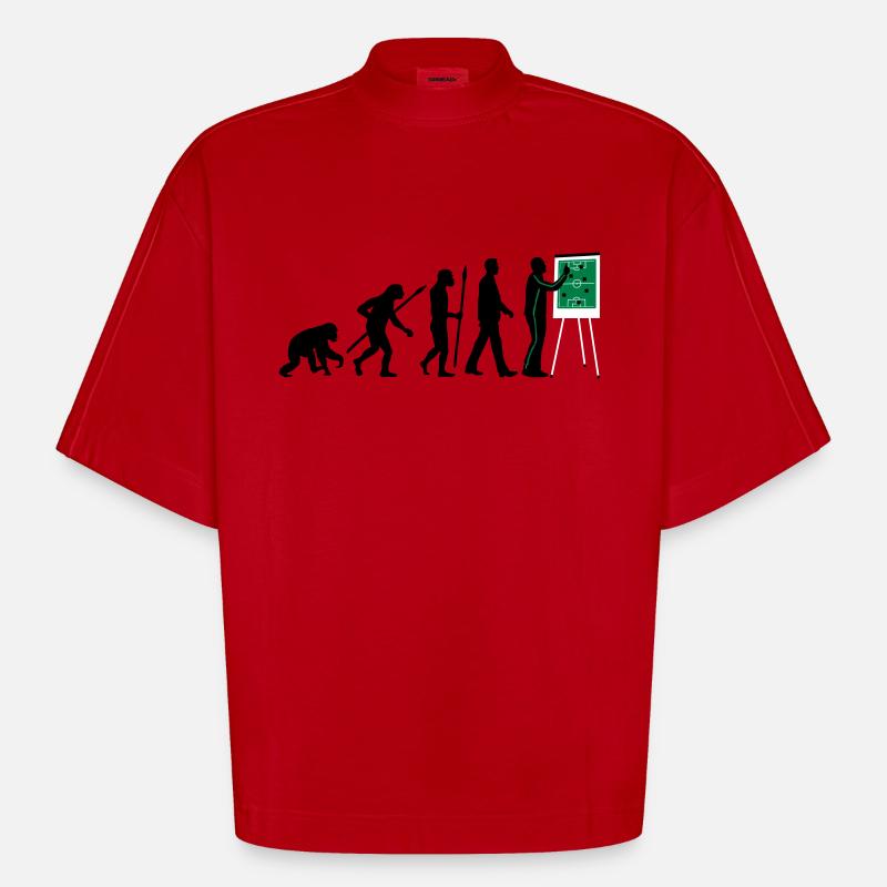 Evolution Trainer 12_2017 - Heavyweight Oversized Organic Boxy T-Shirt Made in EU - Rot