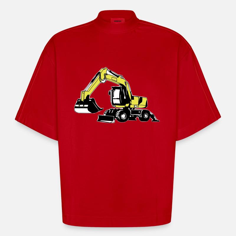 Mobilbagger 2 - Heavyweight Oversized Organic Boxy T-Shirt Made in EU - Rot