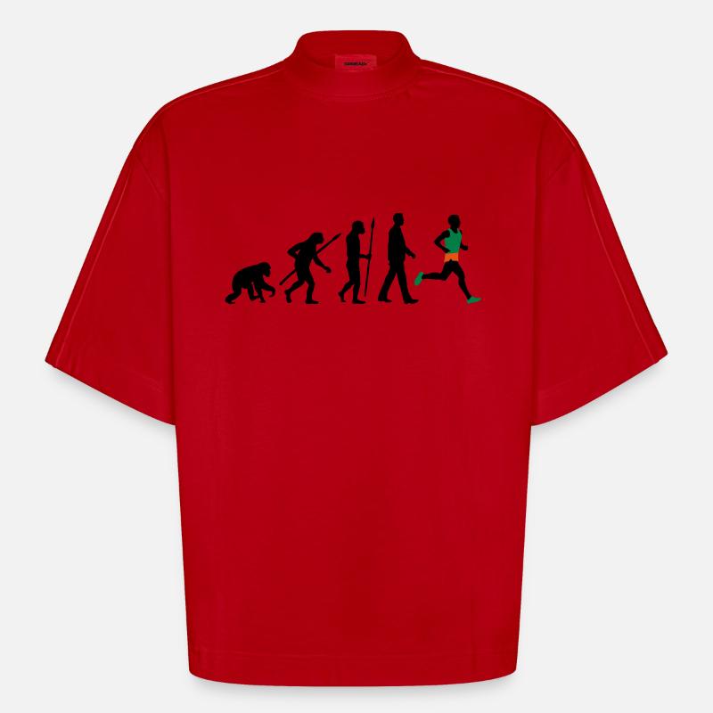 evolution_laufer_102012_a_3c - T-shirt bio épais oversize Boxy fabriqué en UE - rouge