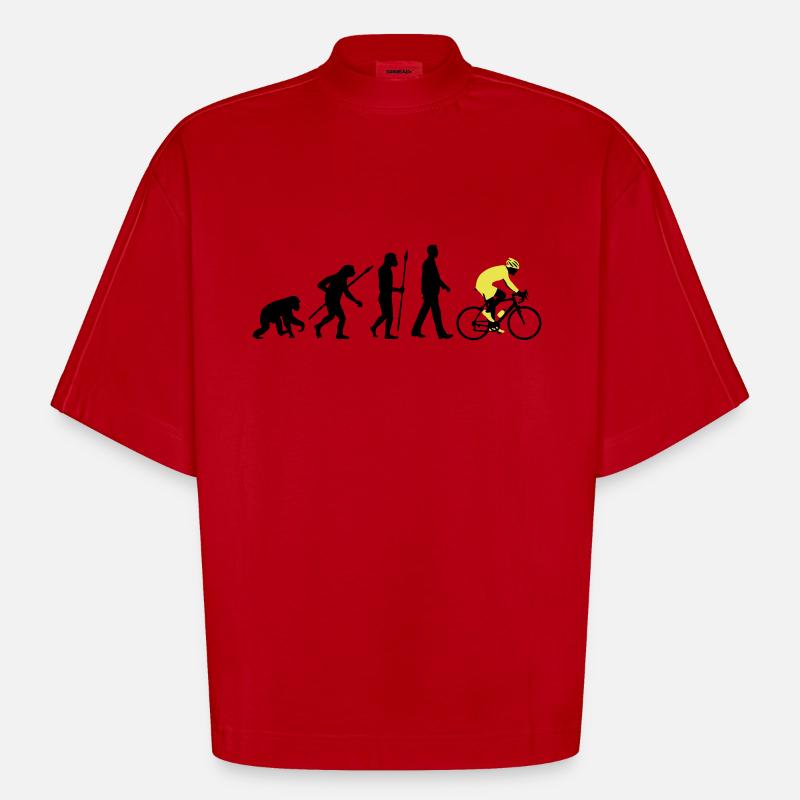 evolution_radfahrer_052012_d_2c - T-shirt bio épais oversize Boxy fabriqué en UE - rouge