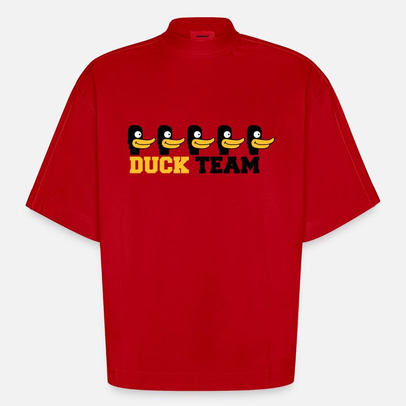 Duck Team - T-shirt bio épais oversize Boxy fabriqué en UE - rouge