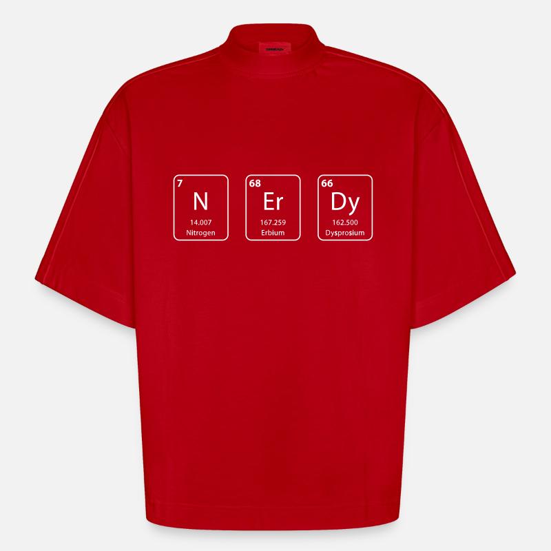 nerdy Periodensystems Element - Heavyweight Oversized Organic Boxy T-Shirt Made in EU - Rot