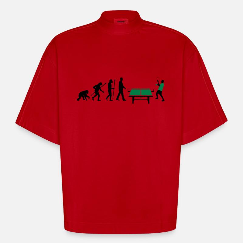 evolution_table_tennis_072012_a_2c - Heavyweight Oversized Organic Boxy T-Shirt Made in EU - red