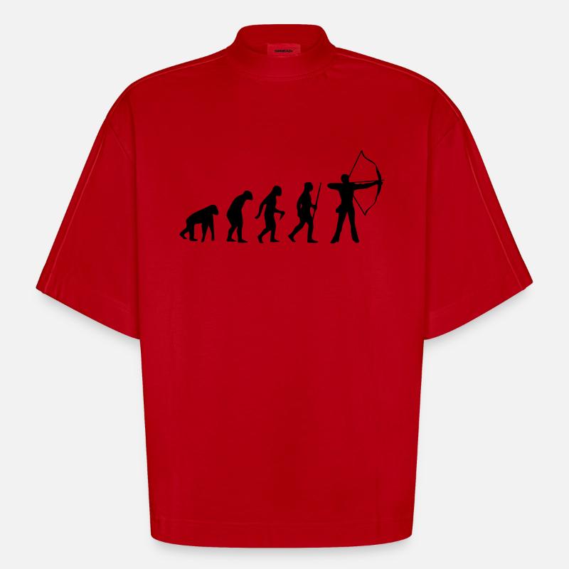 BOGENSCHIESSEN EVOLUTION! - Heavyweight Oversized Organic Boxy T-Shirt Made in EU - Rot