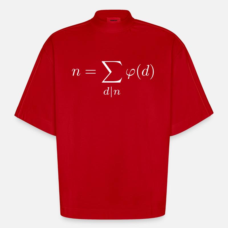 Euler phi - T-shirt bio épais oversize Boxy fabriqué en UE - rouge