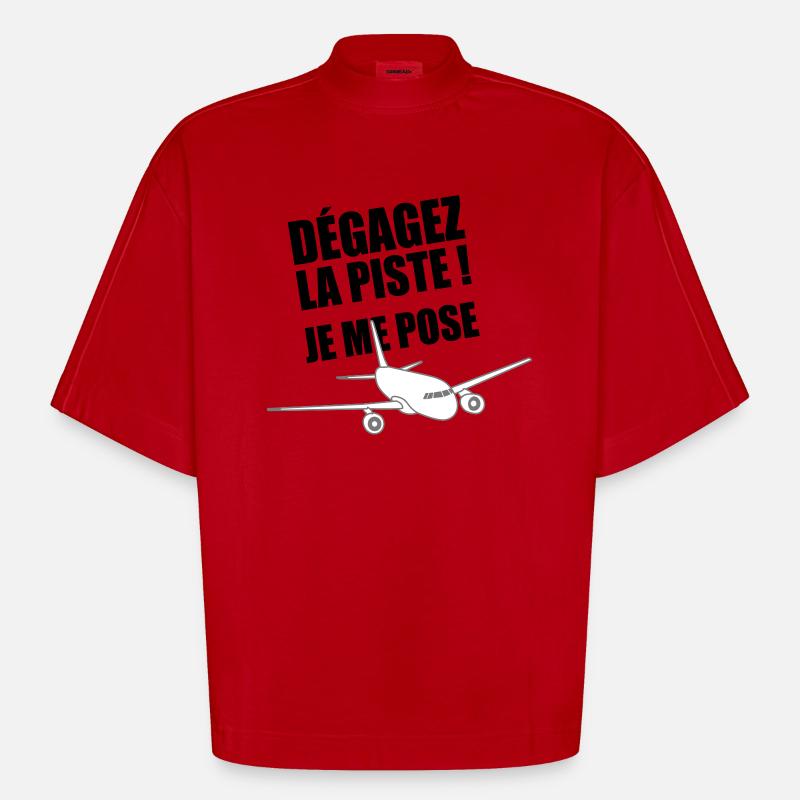 JE ME POSE ! - T-shirt bio épais oversize Boxy fabriqué en UE - rouge