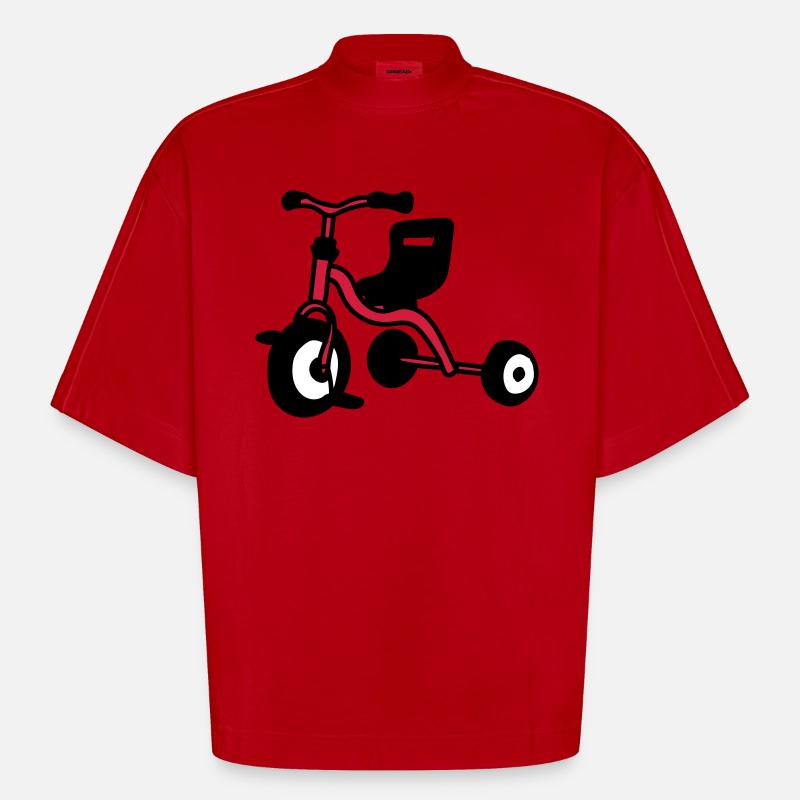 Dreirad - Heavyweight Oversized Organic Boxy T-Shirt Made in EU - Rot
