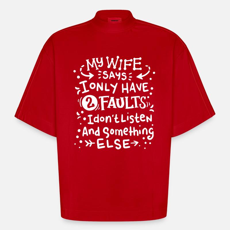 Spaß-Spaß-Ehemann-Sarkasmus-Verhältnis-Ehefrau-Geschenk - Heavyweight Oversized Organic Boxy T-Shirt Made in EU - Rot
