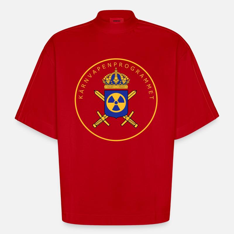 Das schwedische Atomwaffenprogramm - Heavyweight Oversized Organic Boxy T-Shirt Made in EU - Rot
