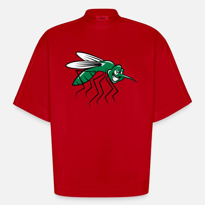 Mücke witzig comic - Heavyweight Oversized Organic Boxy T-Shirt Made in EU - Rot