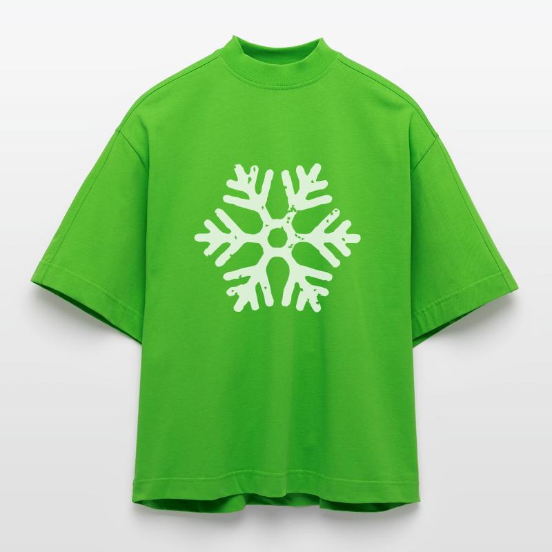 flocon de neige T-shirt bio épais oversize Boxy fabriqué en UE
