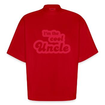 I'm the cool uncle - Heavyweight Oversized Organic Boxy T-Shirt Made in EU - red - Front