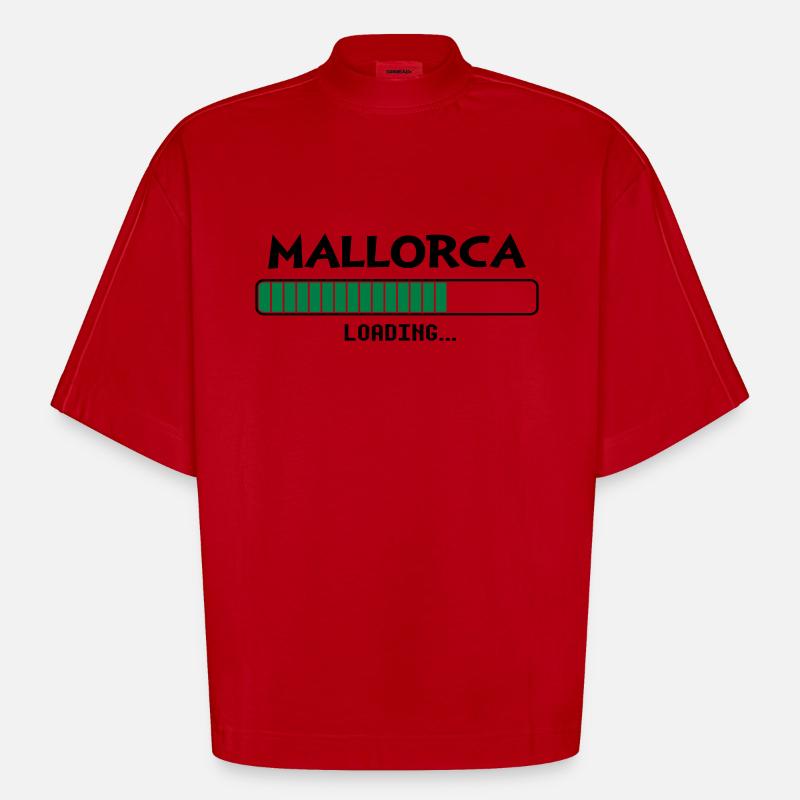 Mallorca loading loading bar - Heavyweight Oversized Organic Boxy T-Shirt Made in EU - red