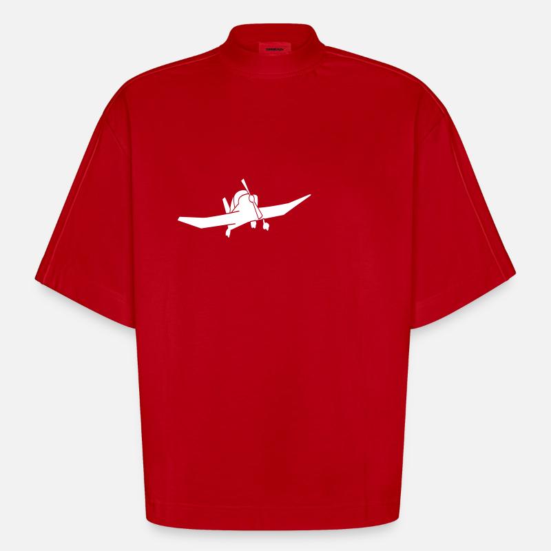 DR400 Robin Flugzeug Geschenk - Heavyweight Oversized Organic Boxy T-Shirt Made in EU - Rot