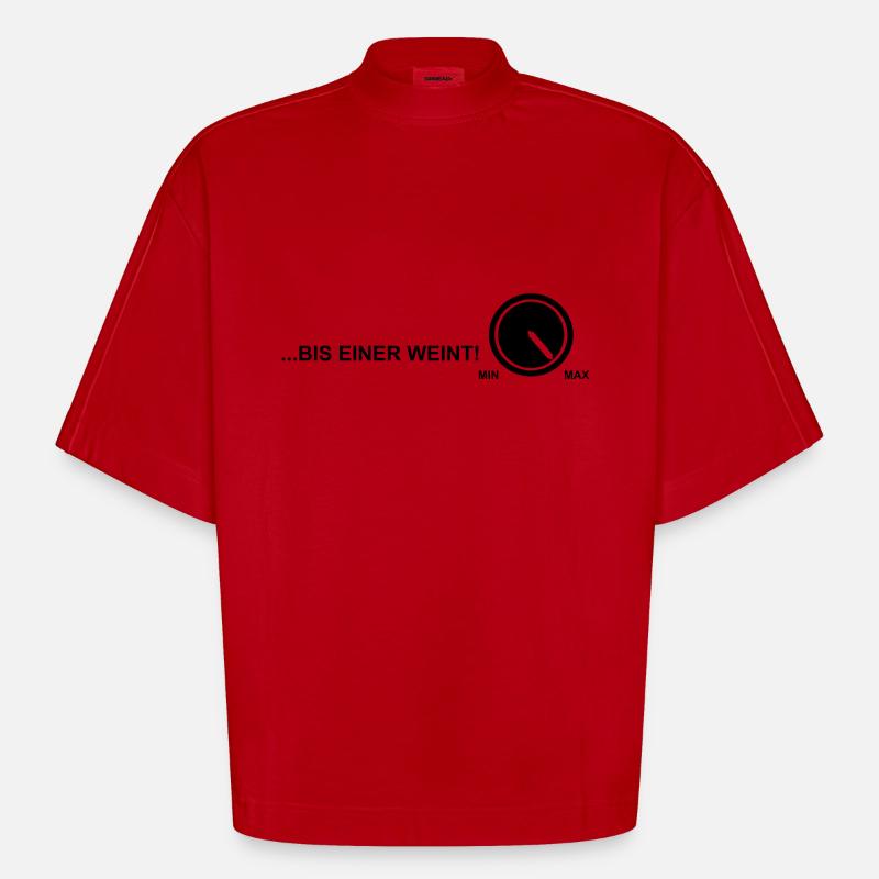 bis einer weint! - Heavyweight Oversized Organic Boxy T-Shirt Made in EU - Rot