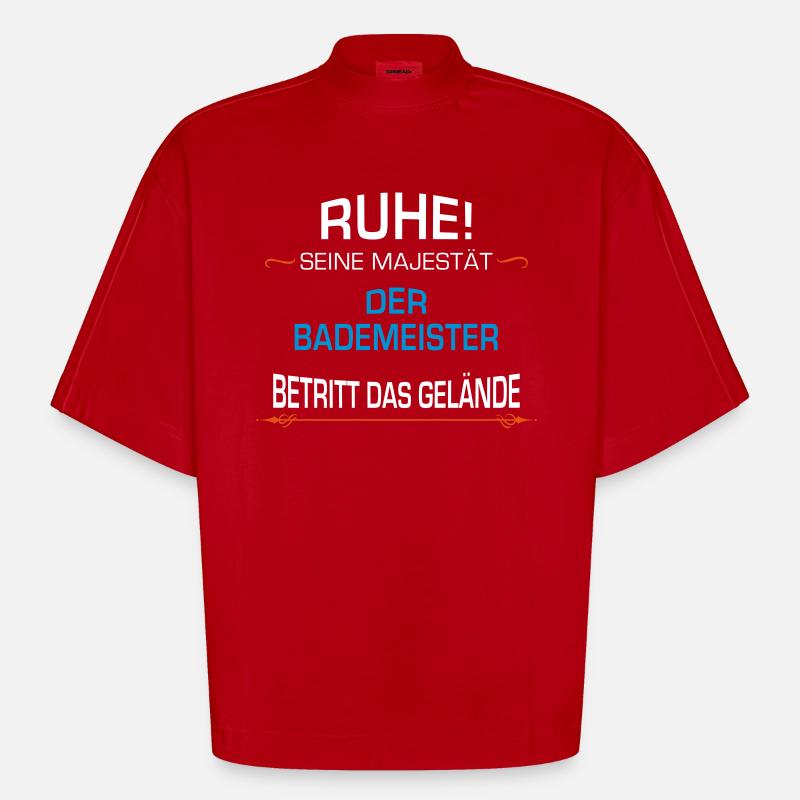 Bathing profession - Heavyweight Oversized Organic Boxy T-Shirt Made in EU - red