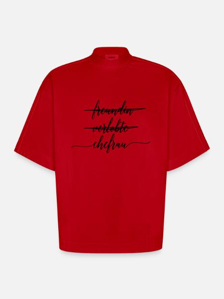 ehefrau - Heavyweight Oversized Organic Boxy T-Shirt Made in EU - Rot