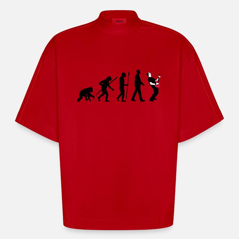 evolution_rocks_032012_n_3c - T-shirt bio épais oversize Boxy fabriqué en UE - rouge