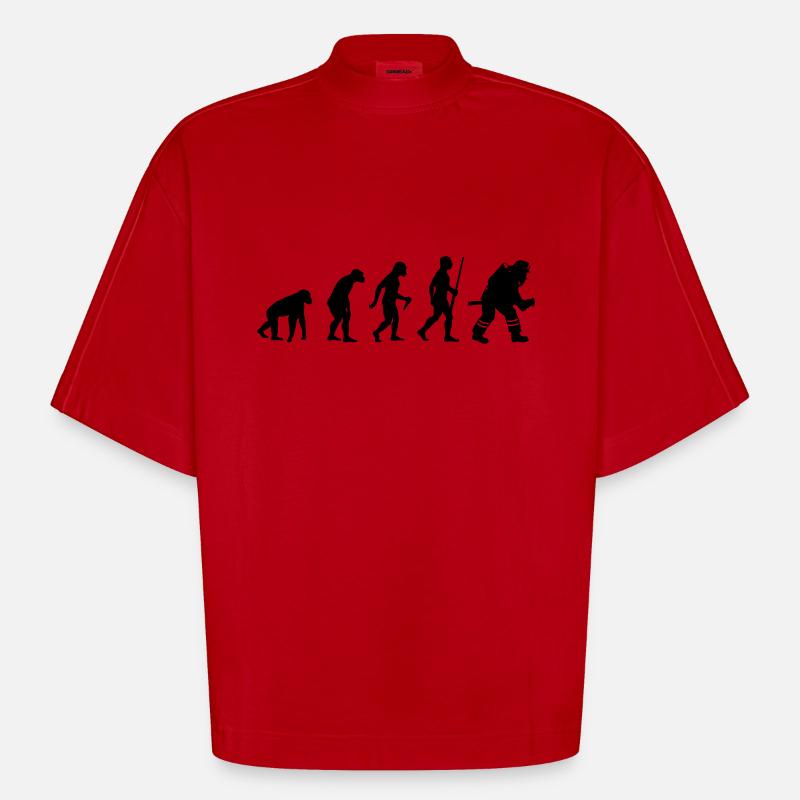 Firefighter evolution - T-shirt bio épais oversize Boxy fabriqué en UE - rouge
