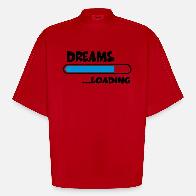 Dreams loading - T-shirt bio épais oversize Boxy fabriqué en UE - rouge