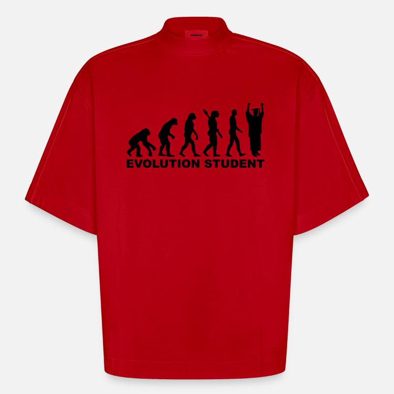 Evolution Student - Heavyweight Oversized Organic Boxy T-Shirt Made in EU - red