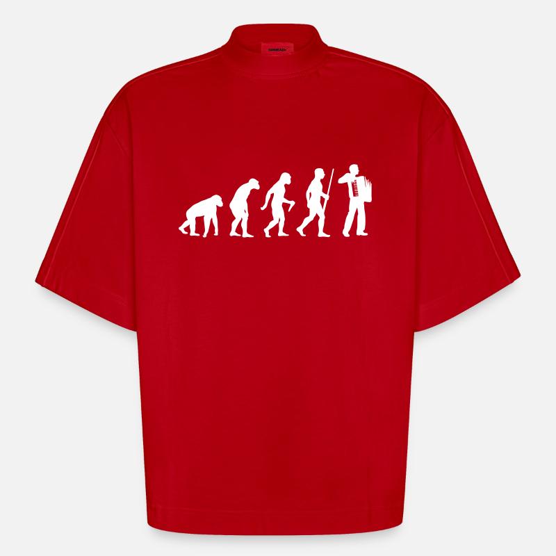 Akkordeon Evolution - Heavyweight Oversized Organic Boxy T-Shirt Made in EU - Rot