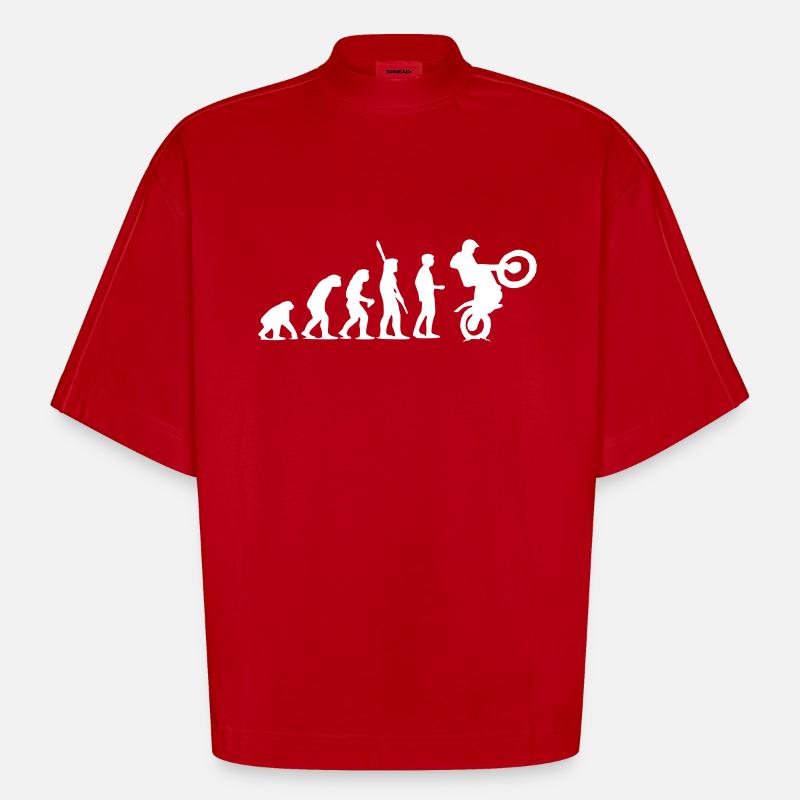 Evolution de première instance - T-shirt bio épais oversize Boxy fabriqué en UE - rouge